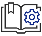 책과 톱니바퀴 아이콘